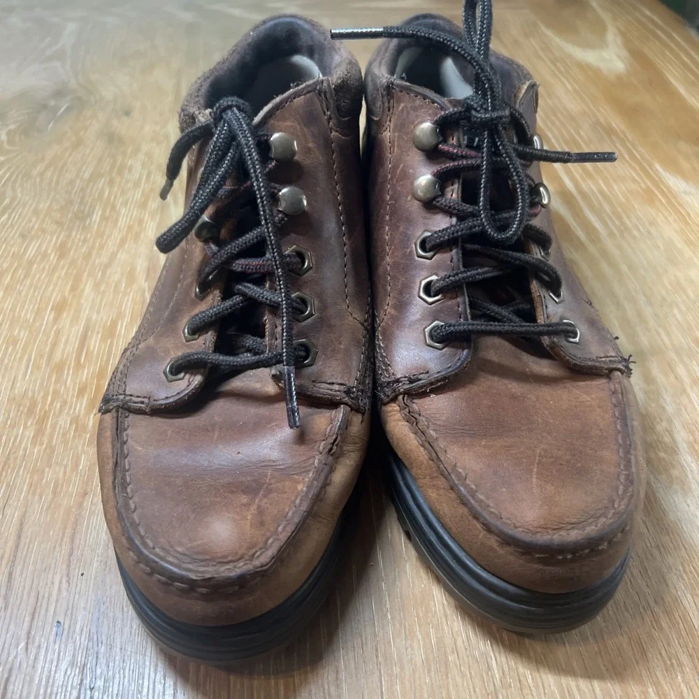 Vintage Eastland Boots Womens 7 M Brown Leather Moc Toe‎ Hiking Chukka